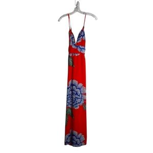 Tea & Cup -Red Floral Maxi Dress - size S